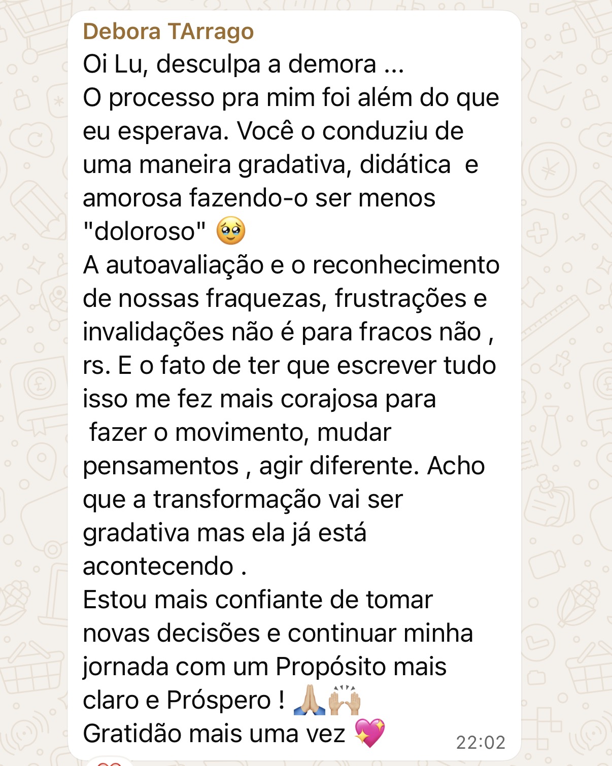 Depoimento Débora Tarrago